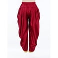 thumbnail image 3 of inlzdz Kids Boys Dance Dhoti Pants Bottom Carnival Party Fancy Dress Loose Fit Yoga Hippie Trousers Burgundy 12, 3 of 6