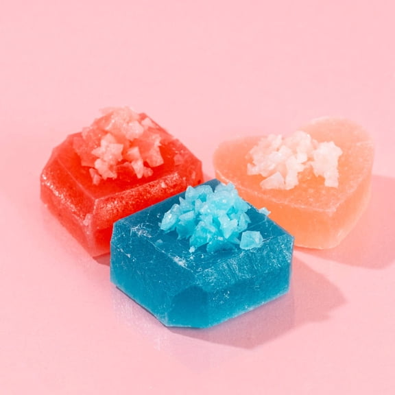 Silky Gem Crystal Candy Signature Blue Raspberry, Strawberry, Lychee Flavors 3 Piece Small Box