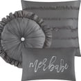 thumbnail image 2 of Lanco Merbabe Beach Lifestyle 7-Piece Reversible Bedroom Bedding Comforter Set, Bed Size Queen, Grey, 2 of 6