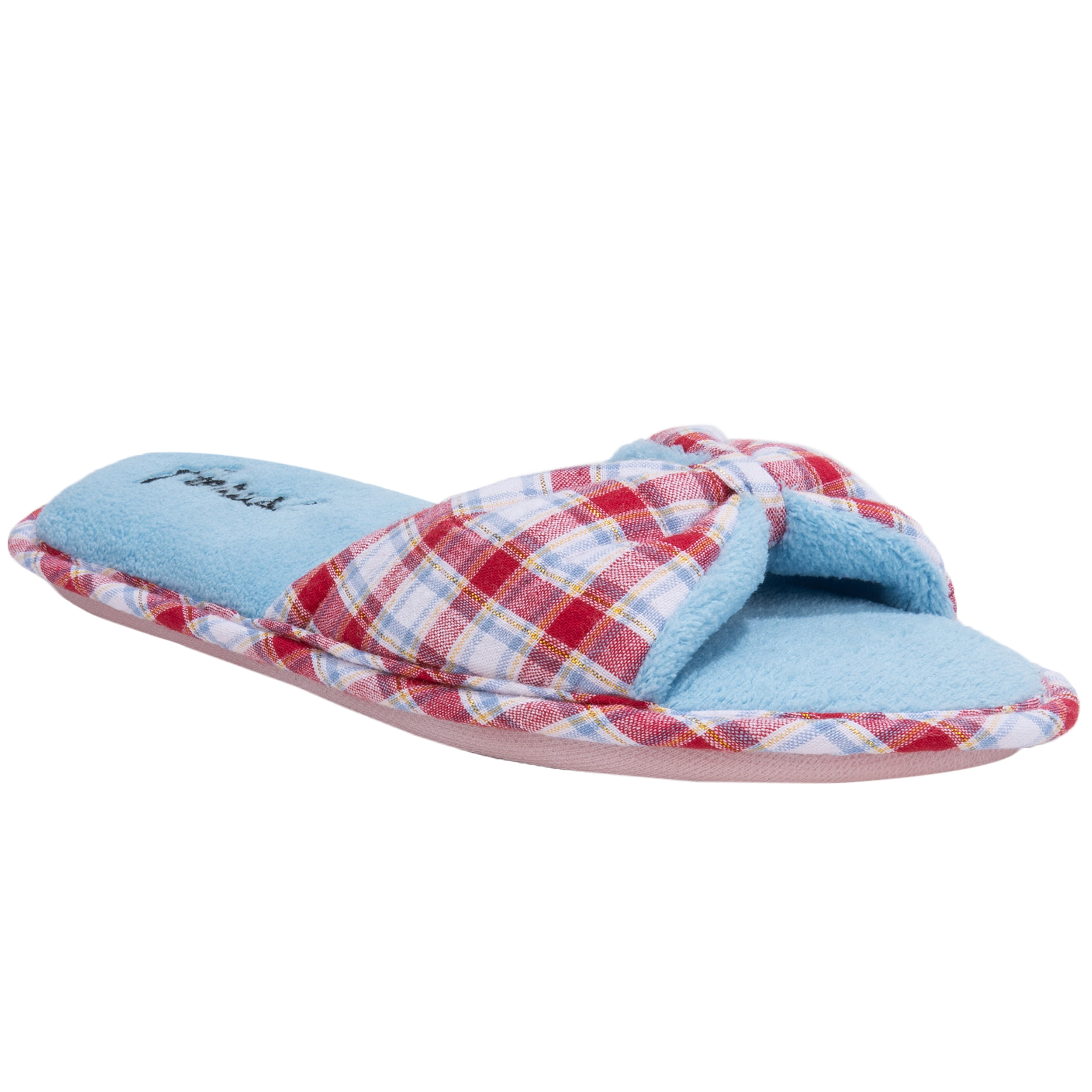 AERUSI Women's Red Plaid Bedroom Indoor House Slippers