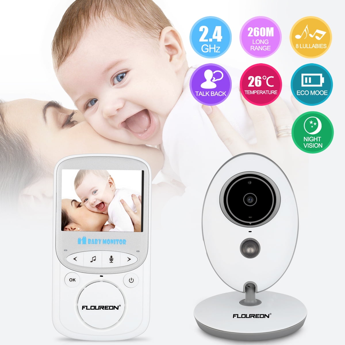 baby monitor floureon