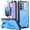 Light Blue, variant on Poetic Revolution Case for Samsung Galaxy A37, | Slide Camera Cover | Tempered Glass Screen Protector | 20FT Mil-Grade Drop Tested | Full-Body Rugged Dual-Layer Shockproof Cover with Kickstand, Black