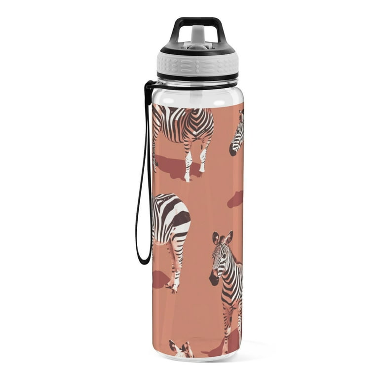 Zebra Sports Water Bottle Portable Travel Mug 32oz BPA Free Leak
