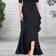 thumbnail image 3 of Faldas largas Falda elegante para mujer Ropa diaria informal de corte holgado asimétrico (Negro L) Cgtredaw Negro T L para Mujer, 3 of 6