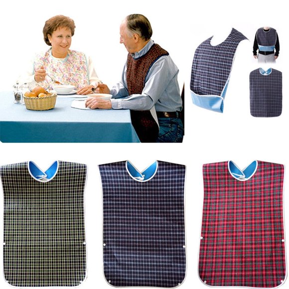 Bavoir Imperméable Adulte Protecteur de Repas Détachable Aide pour Handicap Tabliers