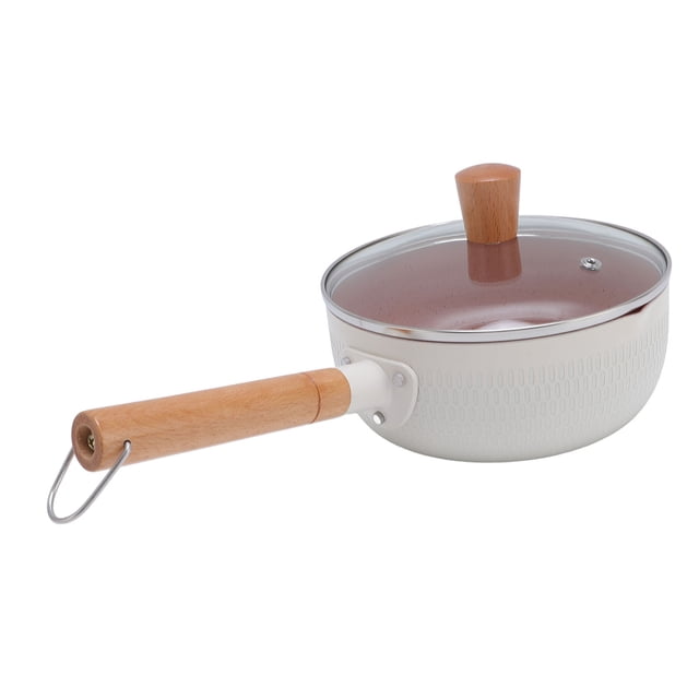 Ceramic Nonstick Saucepan with Lid, Small Sauce Pot with Pour Spouts for Multipurpose Use, Milk Pan High Temperature Proof Saucepan Cooking Pot for Home Multipurpose
