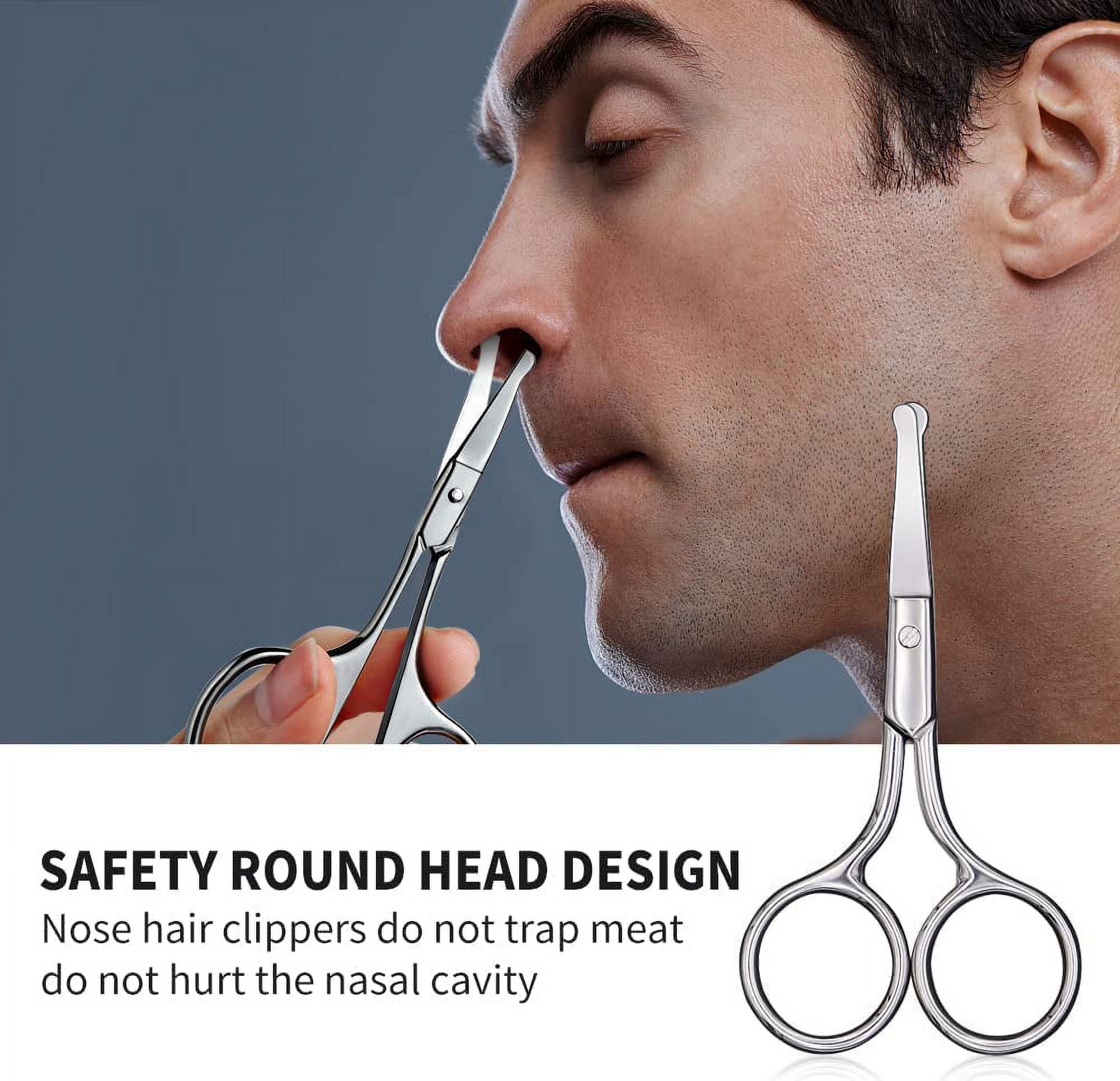 Nose Hair Scissors Facial Hair Scissors Small Scissors Stainless Steel  Straight Tip Scissor For Eyebrows, Nose, Moustache, Beard, Shop Now For  Limited-time Deals