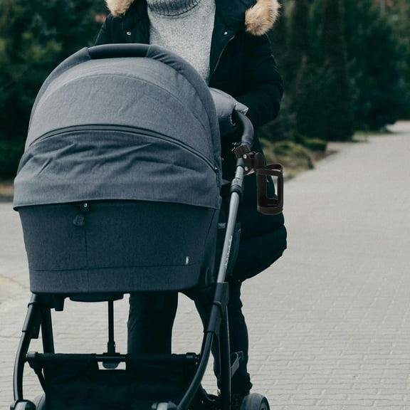 HINTRMENT Stroller Cup Holder Black 5.9X2.8X2.8In Plastic Quick Installation For Users On The Go 1Pack