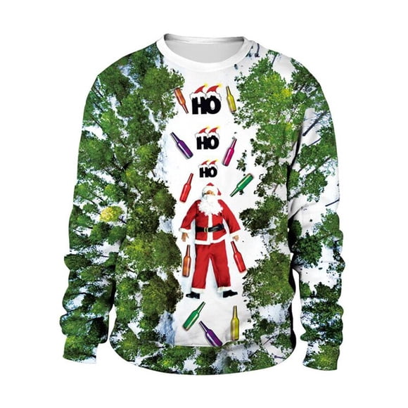 Men Women Holiday Party Sweater 3D Novelty Printed Autumn Winter Ugly Christmas Sweatshirt Pullover Funny Xmas Jumper Tops