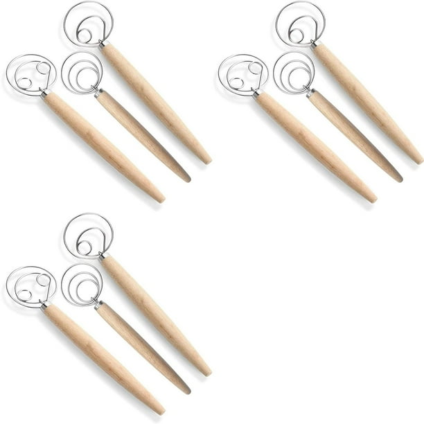 Batidora de Masa Danesa, Batidora de Pan, 9 Piezas de Acero Inoxidable, Batidor Holandés para Pastel, Postre, Pan, Pizza, Pastelería, Cocina, Herramienta para Hornear