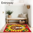 thumbnail image 3 of ODIKA 8'x10' Machine Washable Non-Slip Area Rug, Embroidery Kit Whimsical Barnyard Sunflower Border High Traffic Rug, Red, 635819, 3 of 7
