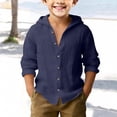 thumbnail image 2 of Splozh Kids Clothes 4-15 Years Boys Long Sleeve School Shirts Button Down Teens Boys Beach Breathable Summer T Shirt, Navy, 6-7 Years, 2 of 4