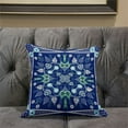 thumbnail image 4 of Paisley Leaf Geo Duo Indoor/Outdoor Pillow with Removable Cover in Midnight Blue Green White26x26, 4 of 4