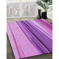 thumbnail image 3 of Ahgly Company Tapis Rond Lavable en Machine Intérieur Transitionnel Violet Violet, 5 Pieds Rond, 3 of 7