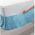 thumbnail image 2 of Blue Paisley Bed Skirt, Bicolor Tones Intricate Buta Elements Pointy Petals Leaves Graphic, Elastic Bedskirt Dust Ruffle Wrap Around for Bedding Decor, 4 Sizes, Pale Blue and Sky Blue, by Ambesonne, 2 of 2