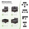 thumbnail image 6 of STARY 6 Pieces Outdoor Sectional Sofa with Wide Armrests, Patio Conversation Set, PE Rattan Furniture Set for Backyard, Grey, 6 of 9