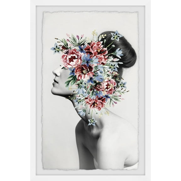 Marmont Hill Floral Thoughts Framed Wall Art, 12" x 8"