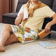 thumbnail image 5 of Pofeuu Ducks and Flowers Print Men's Soft Woven Elastic Waistband Sleep Pajama Short-4X-Large, 5 of 6