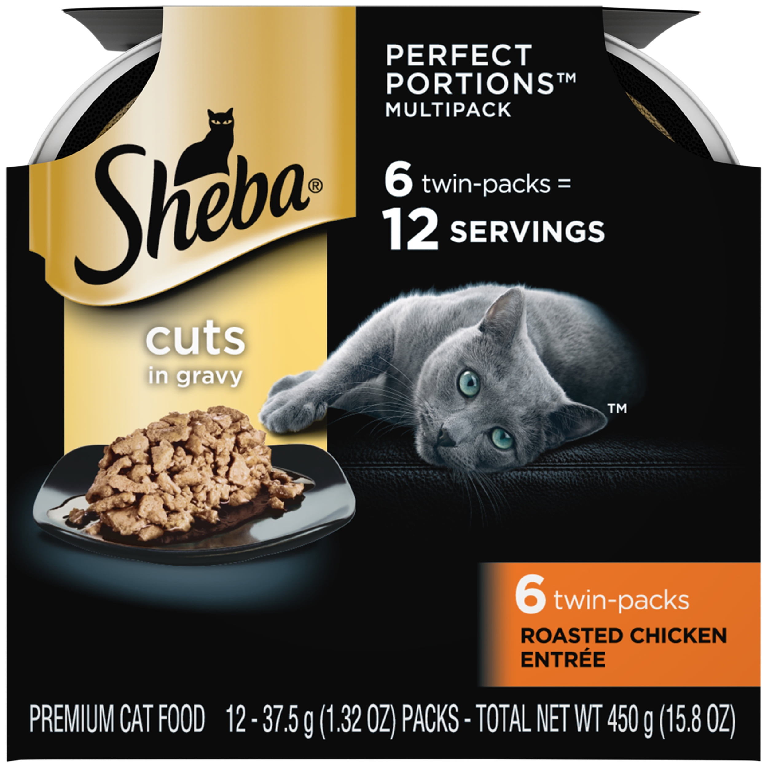 (6 Pack 12 Servings) SHEBA Wet Cat Food Cuts in Gravy Multipack