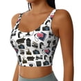 thumbnail image 2 of Bixox Women's Cool Camera Pattern Fitness Navel Tank Top U-Back Yoga Tank Top Sweatshirt Sports Bra, 2 of 7