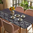 thumbnail image 3 of Boho Purple Flower Table Cloths for 3 Foot Rectangle Tables, Abstract Bohemia Pesley Floral Patio Waterproof Elastic Fitted Tablecloths, Washable Rectangular Table Cover for Camping, 3 of 8