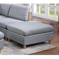 thumbnail image 5 of Modern Contemporary 6pc Modular Sectional Set Armless Chair Ottoman Wedge Couch Living Room Light Grey Dorris Fabric Wooden Deco, 5 of 9