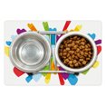 thumbnail image 1 of Pride Pet Mat for Food and Water, Love Burst with Little Colorful Hearts and Word LGBT Gay Lesbian Romance Theme, Non-Slip Rubber Mat for Dogs and Cats, 18" X 12", by Ambesonne, 1 of 2