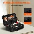 thumbnail image 3 of VEVOR Makeup Train Case Large Storage 3 Tiers, Convenient Carry With Handle, Strap, Professional Waterproof Oxford Makeup Storage Organizer Box, Heavy Duty Make Up Carrier, Black, 3 of 9