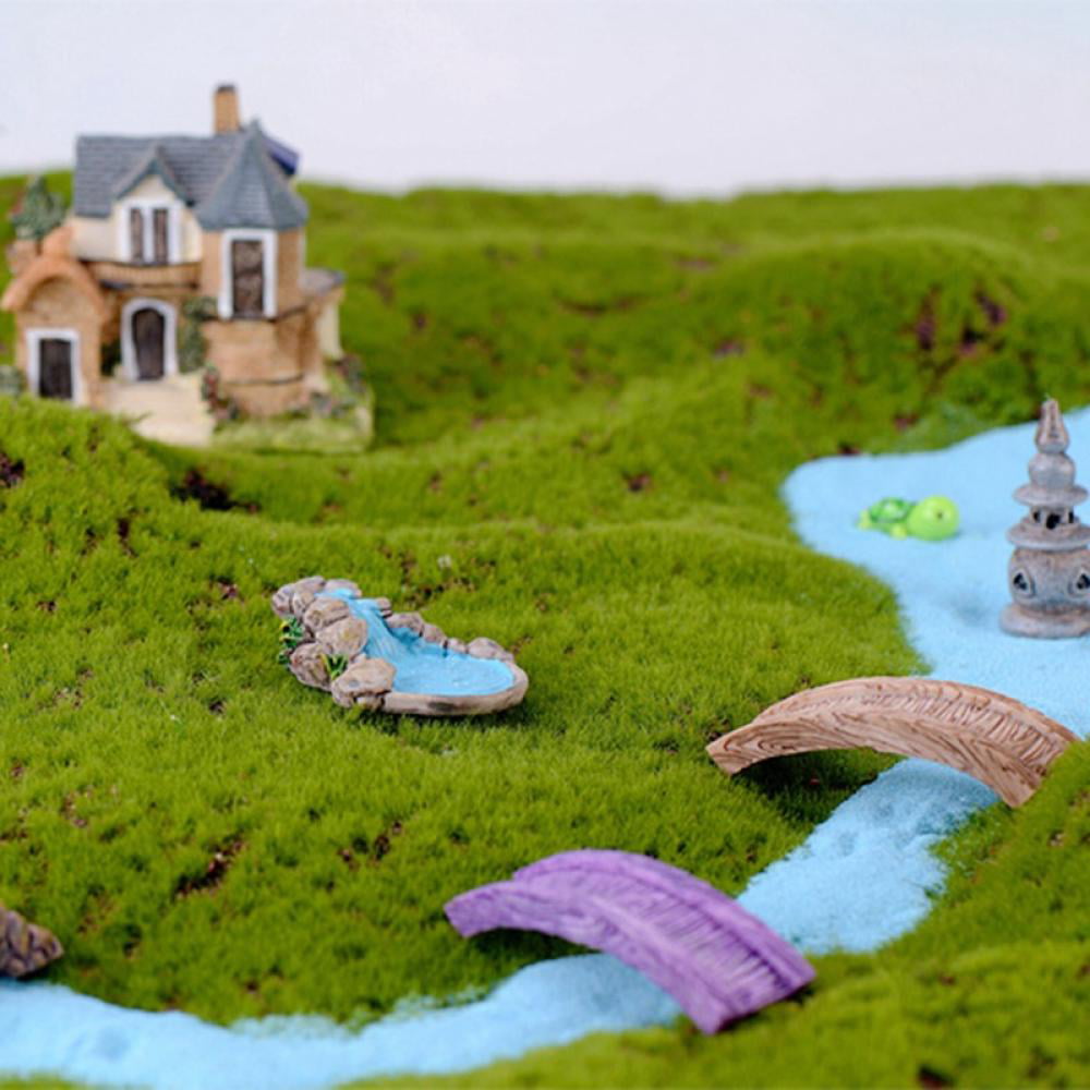 8 Pcs Miniature Fairy Garden Ornaments, Miniature Fairy Garden Pond  Accessories Bridge Water Well Figurines Miniature Lawn Garden Ornament for  DIY 