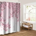 thumbnail image 5 of Pink Flowers Bathroom Curtain 96 Inch Shower Curtain with Hooks, Spring Botanical Floral Branches Gradient Waterproof Polyester Bath Curtain Washable Bathtub Curtain 72''x 96'', 5 of 6
