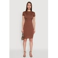 thumbnail image 2 of Womens Daisy Rib Knit Mock Neck T Shirt Dress, 2 of 4