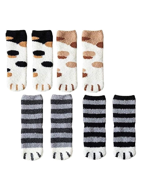 HUPOM 4 Pairs Socks for Women Summer Clearance Fashion Ankle Cold Resistant Slipper Socks Black