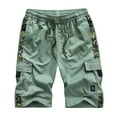 thumbnail image 3 of TAGOLD Mens Flat Front Shorts, Mens Cargo Shorts, Men Casual Camouflage Cotton Shorts with Pockets , Quickly Dried, Soft and Breathable, Green, XXL, 3 of 8