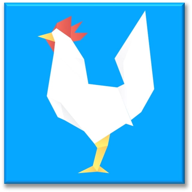 Cuadro Canva Listo Para Colgar Tipo Galería Gallo Origami 80X80 cm Pixtreats