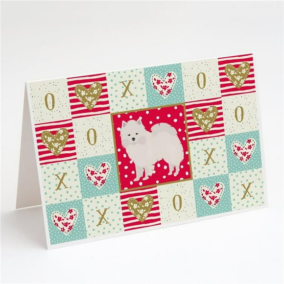 Carolines Treasures CK5808GCA7P American Eskimo Love Cartes de Vœux & Enveloppes - Lot de 8