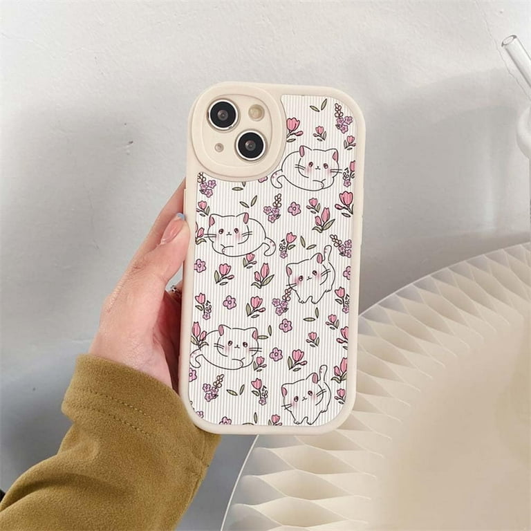 for iPhone 14 Pro Max Case Cute Pink Flower Cat Vertical Grain Aesthetic Preppy Design Women Girl Cartoon Floral Phone Case with Camera Protection Shockproof 6.7 inches-White - Walmart.com for iPhone 14 Pro Max Case Cute Pink Flower Cat Vertical Grain Aesthetic Preppy Design Women Girl Cartoon Floral Phone Case with Camera Protection Shockproof 6.7 inches-White - Walmart.com