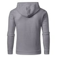 thumbnail image 2 of APEXFWDT Men's Waffle Knit Hoodie Long Sleeve Solid Color Pullover Sweatshirt with Drawstring Hood for Relaxed Fit & Comfort,L,Gray, 2 of 3
