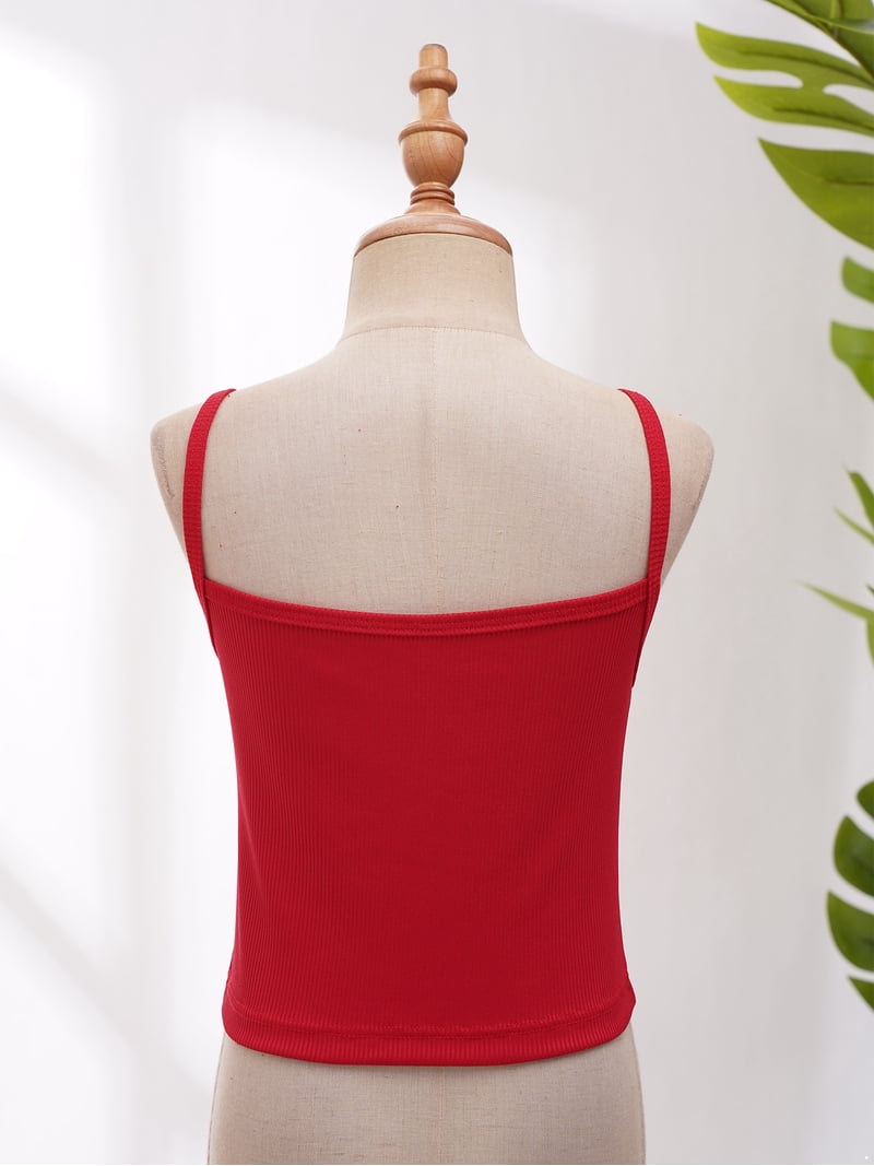 Haitryli Girls Sport Bra Basic Cami Kids Spaghetti Straps Tank
