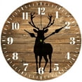 thumbnail image 1 of Reloj de pared con silueta de ciervo, redondo, decorativo, sin tictac, para el hogar, la sala de estar, el dormitorio y la oficina., 1 of 8