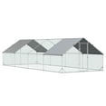 thumbnail image 3 of PawHut Galvanized Metal Chicken Coop Walk-in Enclosure w/ Cover for Outdoor, 3 of 10