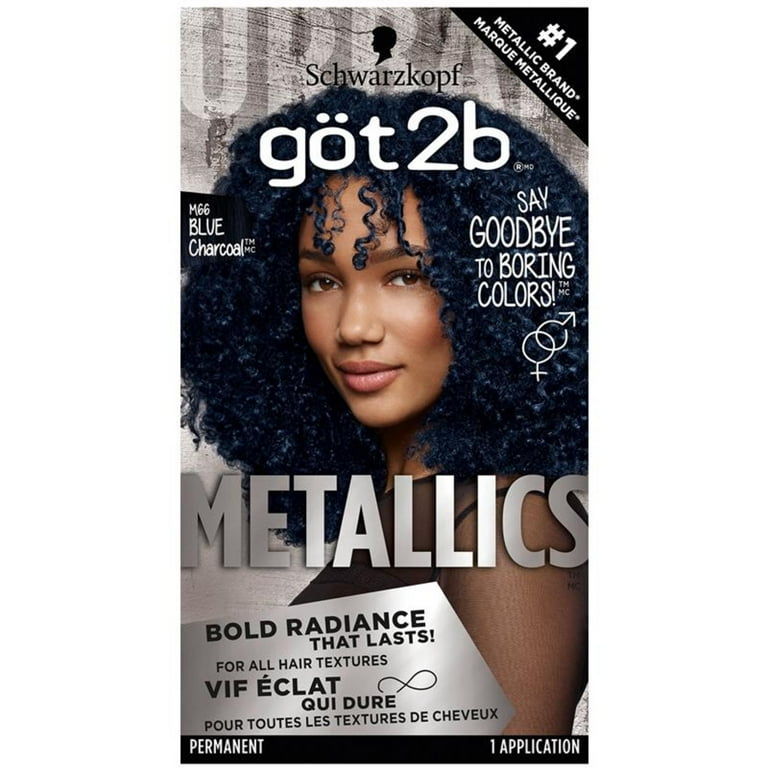 Got2b Metallics Long Lasting Permanent Hair Dye, M66 Blue Charcoal