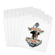 3dRose, A Pirates Life For Me with Jolly Roger pirate skull and ship anchor, 6 Greeting Cards with envelopes