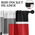 thumbnail image 3 of Red Kitchen Window Curtains Valance and Tier Set 36 Inch, Black Grey Modern Rod Pocket Short Tier Curtain for Bathroom, Abstract Art Small Cafe Drapes for Kitchen Decor, 3 of 6