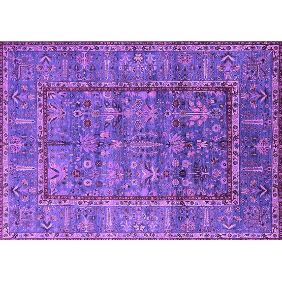 Ahgly Company Indoor Rectangle Oriental Purple Industrial Area Rugs, 6' x 9'