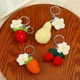 thumbnail image 3 of Creative Knitting Fruit Keychain for Women Girls Cute Strawberry Carrot Weaved Keyrings Bag Pendant Car Key Chain Holder Jewelry, 3 of 10