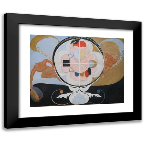 Hilma af Klint 14x12 Black Modern Framed Museum Art Print Titled - Evolution, No. 13, Group VI (1908)
