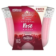 Glade 3-Wick Candle Air Freshener 1 CT, Rose and Wood, 6.8oz