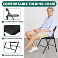 thumbnail image 3 of HaiCube 8-Pack PU Leather Padded Folding Chair, Heavy Duty Portable Folding Chair with Metal Frame, No Assembly Indoor Chair, Black, 3 of 8