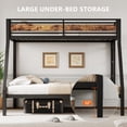 thumbnail image 6 of Metal Bunk Bed Twin Over Full for Adults & Kids, Industrial Bunkbeds Heavy Duty Bed with Safety Guardrail & Ladders,Retro, 6 of 8