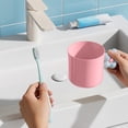 thumbnail image 1 of Vaso de cepillo de dientes de plástico con diseño colorido, vaso de lavado redondo de 13.2 cm para baño, contiene artículos de aseo, compacto y ligero., 1 of 6